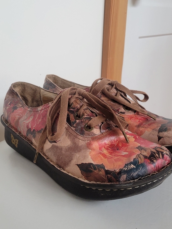 Alegria Shoes - Alegria Floral Leather Lace-Up Platform Shoe